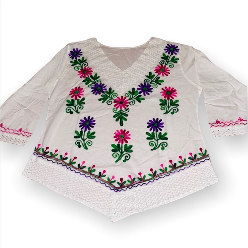 Mexican Floral Blouse Long Sleeve